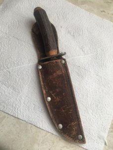 FUR TRADE INDIAN TRADE ROUGH SIDE KNIFE AND SHEATH