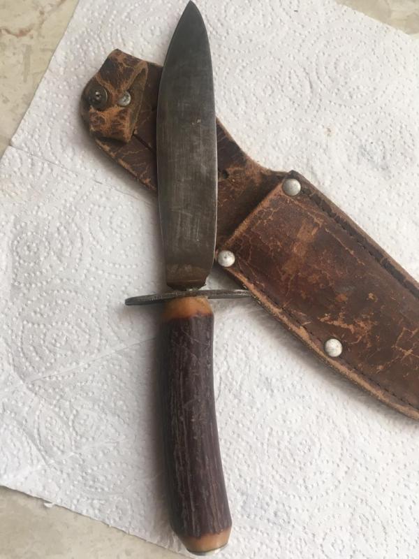 FUR TRADE INDIAN TRADE ROUGH SIDE KNIFE AND SHEATH FUR TRADE INDIAN TRADE ROUGH SIDE KNIFE AND SHEATH