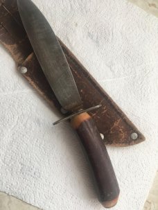 FUR TRADE INDIAN TRADE ROUGH SIDE KNIFE AND SHEATH