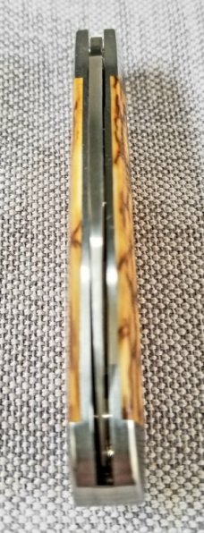 Andy Fannin Custom Mammoth Ivory Swayback Knife,,coa/slip, PM-154 ,4" closed  with my diamond shield
