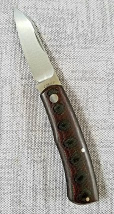 Jared Oeser Native Knife,Python Micarta and G-10, CPM-154, 3 5/8" closed,coa, spine of blade tapers