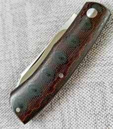 Jared Oeser Native Knife,Python Micarta and G-10, CPM-154, 3 5/8" closed,coa, spine of blade tapers