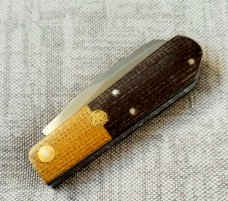 Vincenzo Balistreri Custom Native Slipjoint knife 4" clsd , transit shield contrasting Micarta 