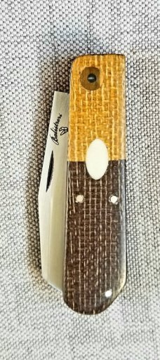 Vincenzo Balistreri Custom Native Slipjoint knife 4" clsd , transit shield contrasting Micarta 