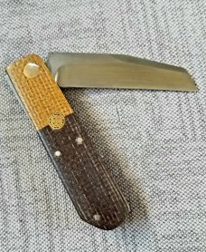 Vincenzo Balistreri Custom Native Slipjoint knife 4" clsd , transit shield contrasting Micarta 