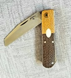 Vincenzo Balistreri Custom Native Slipjoint knife 4" clsd , transit shield contrasting Micarta 