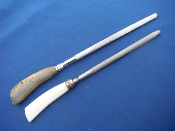 Two (2) Vintage Sharpening Steel Chef's/Butcher's Knife Sharpening Honing Steels Two (2) Vintage Sharpening Steel Chef's/Butcher's Knife Sharpening Honing Steels