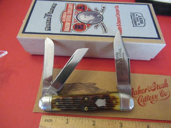Maher & Grosh Cutlery Jigged Bone Texas Ranger Pattern # 335 JB Maher & Grosh Cutlery Jigged Bone Texas Ranger Pattern # 335 JB