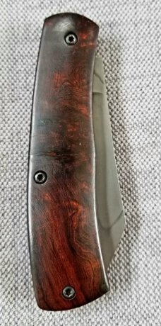 LaRock Custom Native Knife, Desert  ironwood scales, screws no pins, 4" closed Hamon, W2, 4"