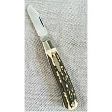 TA Davison Gentleman Jack Knife,NEW,3 3./8",Popcorn Sambar Stag, jeweled liners plus