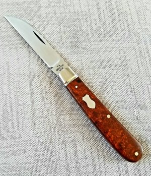 TA Davison Swayback Jack Knife,NEW,3 7/8",Desrt Ironwood Burl, jeweled liners plus