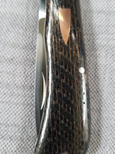 Tim Robertson custom Pacheo knife copper Foil Fat Carbon and copper accents,4.1625" closed ,