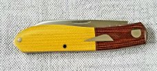 Birdvis Unique Spear Dogleg Knife, 4", Contrasting Micarta box,no coa I can't find it,its on Instag 