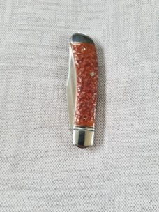 Bobby Toole Custom Bone Trapper Knife,NEW,Cpm-154, 3 11/16",pouch,hand jigged bone,end caps..bolster