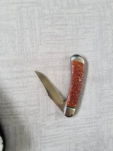 Bobby Toole Custom Bone Trapper Knife,NEW,Cpm-154, 3 11/16",pouch,hand jigged bone,end caps..bolster
