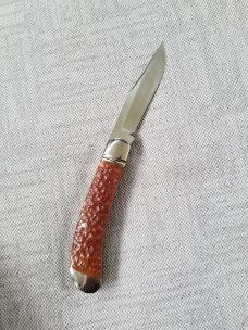 Bobby Toole Custom Bone Trapper Knife,NEW,Cpm-154, 3 11/16",pouch,hand jigged bone,end caps..bolster