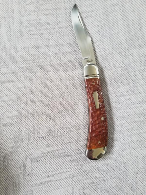 Bobby Toole Custom Bone Trapper Knife,NEW,Cpm-154, 3 11/16",pouch,hand jigged bone,end caps..bolster