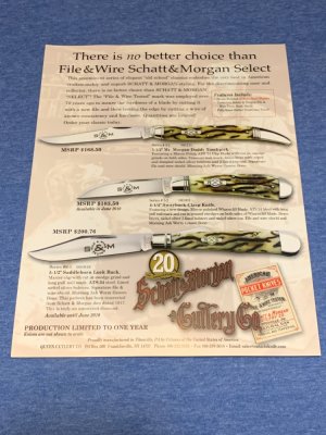 Schatt & Morgan 2010 Keystone series & File and Wire series 2 sided ad