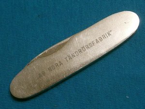 VINTAGE STAINLESS TRICK LOCK SWEDISH SPARK PLUG AD FOLDING POCKET JACK PEN KNIFE KNIVES OLD