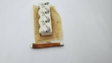 1995 Queen Honey Bone Slim Line Trapper NKCA Youth Year Knife 1 of 700 w/ case