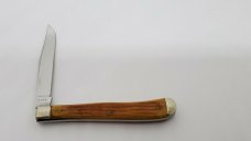 1995 Queen Honey Bone Slim Line Trapper NKCA Youth Year Knife 1 of 700 w/ case