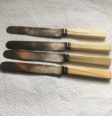  CIVIL WAR & BEFORE PRATT ROPES AND CO. IVORY KNIVES (150 YEARS OLD)
