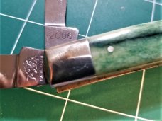 Bulldog Brand Congress Knife Green Giraffe Bone PROTOTYPE Bar Shield Awesome