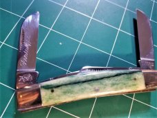 Bulldog Brand Congress Knife Green Giraffe Bone PROTOTYPE Bar Shield Awesome