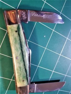 Bulldog Brand Congress Knife Green Giraffe Bone PROTOTYPE Bar Shield Awesome