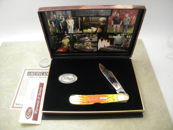 Case XX USA 2004 Peach Seed Sunburst Bone 61549 L SS Copperlock Knife - New in Gift Box