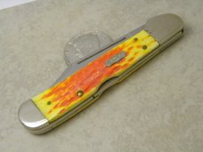 Case XX USA 2004 Peach Seed Sunburst Bone 61549 L SS Copperlock Knife - New in Gift Box