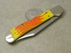 Case XX USA 2004 Peach Seed Sunburst Bone 61549 L SS Copperlock Knife - New in Gift Box