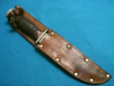 VINTAGE KABAR KA-BAR OLEAN NY USA MARK MK1 MK2 FIXED BLADE HUNTING SKINNING KNIFE KNIVES SHEATH OLD