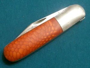 VINTAGE CUSTOM HANDLE QUEEN STEEL #22 BARLOW BAREHEAD JUMA SCALE FOLDING POCKET PEN KNIFE KNIVES OLD