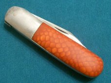 VINTAGE CUSTOM HANDLE QUEEN STEEL #22 BARLOW BAREHEAD JUMA SCALE FOLDING POCKET PEN KNIFE KNIVES OLD