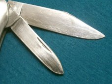 VINTAGE CUSTOM HANDLE QUEEN STEEL #22 BARLOW BAREHEAD JUMA SCALE FOLDING POCKET PEN KNIFE KNIVES OLD