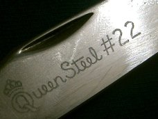 VINTAGE CUSTOM HANDLE QUEEN STEEL #22 BARLOW BAREHEAD JUMA SCALE FOLDING POCKET PEN KNIFE KNIVES OLD