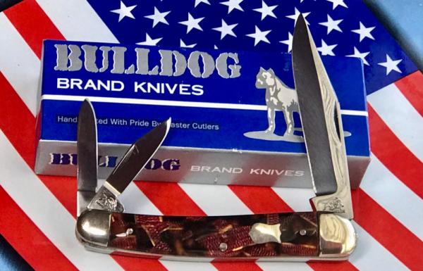 1993 Bulldog Brand 4" Whittler Pocket Knife w/ Multi-Color Synthetic Handles -NOS 