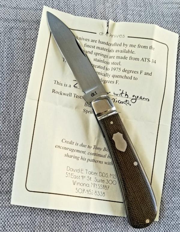 DrT custom Zulu pattern, Micarta and CPM-154, 3.75" closed , THIS IS THE WAY