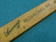 VINTAGE AD ADVERTISING RICHMOND VIRGINIA VA SLEEVEBOARD FOLDING POCKET JACK PEN KNIFE KNIVES OLD