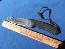 CRKT Wind River 2001 Fixed Blade Knife w/gut hook and leather sheath.  