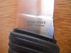 CRKT Wind River 2001 Fixed Blade Knife w/gut hook and leather sheath.  
