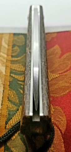Tim LaCombre customs Damascus Tanto 4.5"..Beanbag Micarta with true Tanto gri.another great SA maker