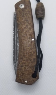 Tim LaCombre customs Damascus Tanto 4.5"..Beanbag Micarta with true Tanto gri.another great SA maker