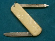 VINTAGE GERMANY MONTREAL AD SOUVENIR LOBSTER CLASP PEN JACK FOLDING POCKET KNIFE KNIVES OLD