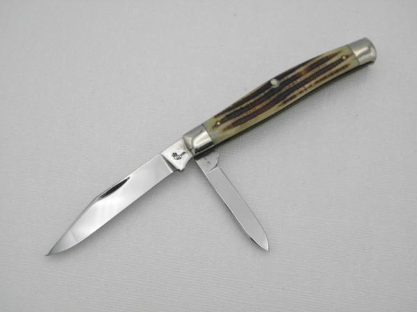 Queen Cutlery #2 two blade jack Winterbottom bone:  3 3/8” closed, 1958 - 1960