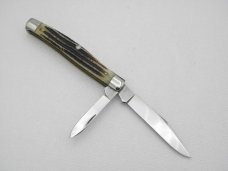 Queen Cutlery #2 two blade jack Winterbottom bone:  3 3/8” closed, 1958 - 1960
