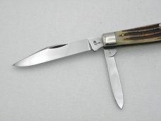 Queen Cutlery #2 two blade jack Winterbottom bone:  3 3/8” closed, 1958 - 1960