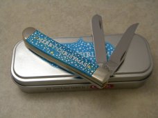 Case XX USA 2019 Christmas Caribbean Blue Bone 6207 Mini Trapper Knife NIB