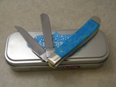 Case XX USA 2019 Christmas Caribbean Blue Bone 6207 Mini Trapper Knife NIB